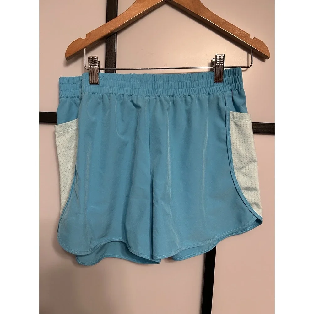 Lands End Girls XL 14/16 Blue Athletic Side Pocket Active Shorts